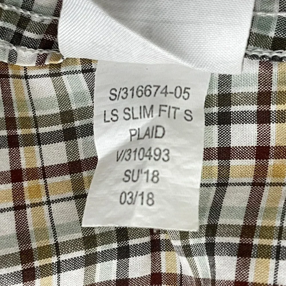 Banana Republic Stretch Slim Fit Soft Wash Plaid Shirt Men's Size Large